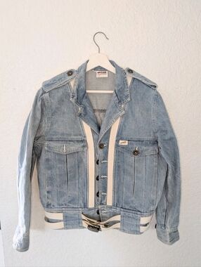 Vintage Guess Georges Marciano Belted Denim Jacket M  80s 90s